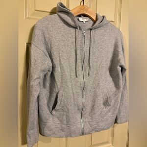 Vince Light Gray Wool Blend Zip Up Hoodie Size S